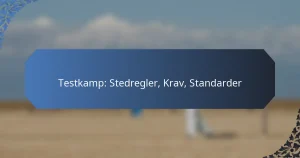 Testkamp: Stedregler, Krav, Standarder