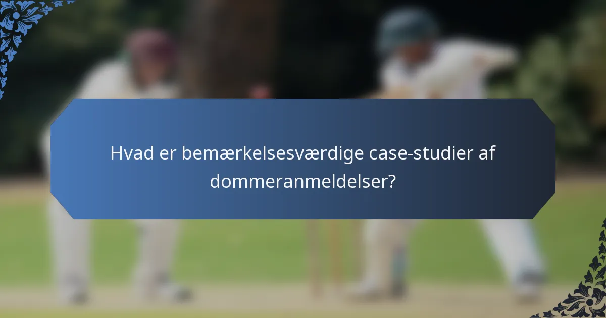 Hvad er bemærkelsesværdige case-studier af dommeranmeldelser?