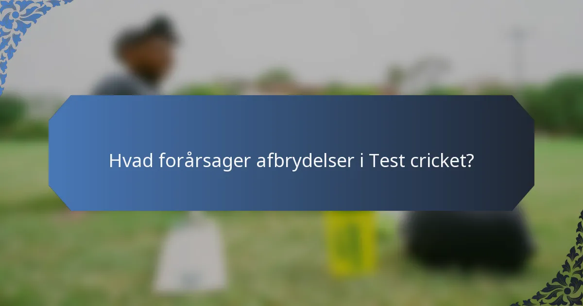 Hvad forårsager afbrydelser i Test cricket?