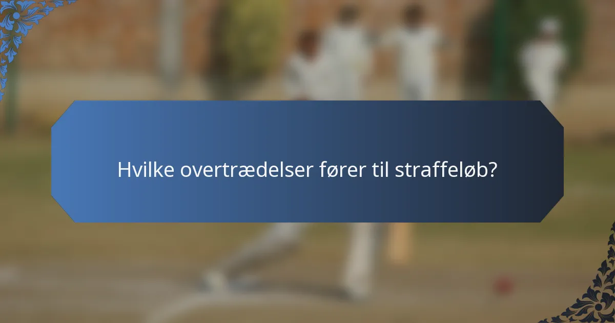 Hvilke overtrædelser fører til straffeløb?