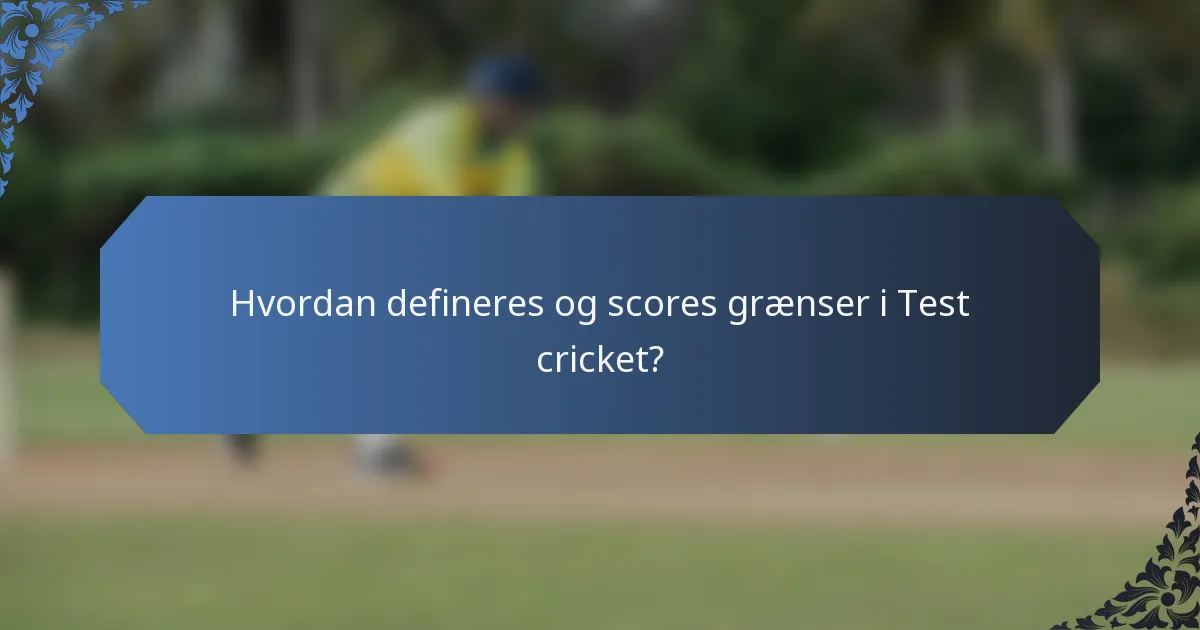 Hvordan defineres og scores grænser i Test cricket?