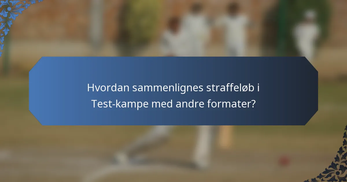 Hvordan sammenlignes straffeløb i Test-kampe med andre formater?